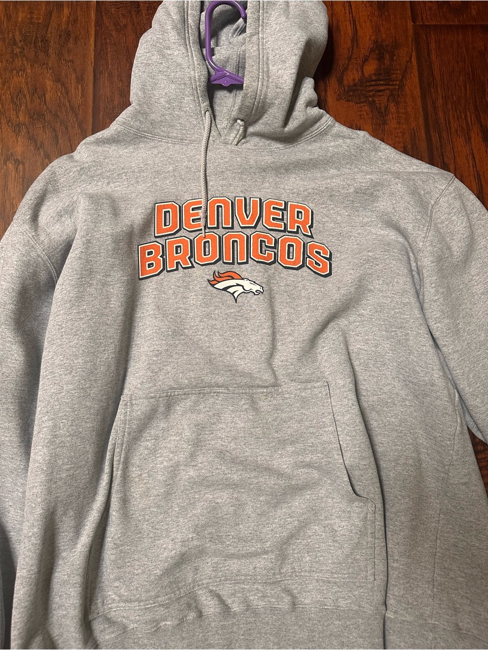 Denver Broncos Grey Hoodie with Team Logo